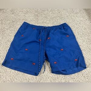 Castaway Nantucket Island Men's Crawfish Embroidered Swim Trunk Lined Beach XXL